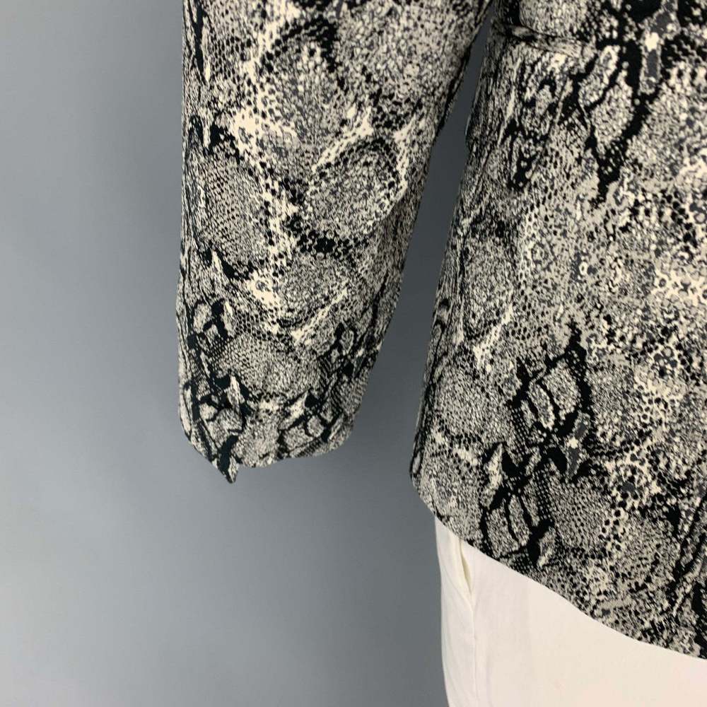 JUST CAVALLI Grey Black Snake Skin Print Cotton Blend Peak Lapel Sport Coat - Picture 4 of 7